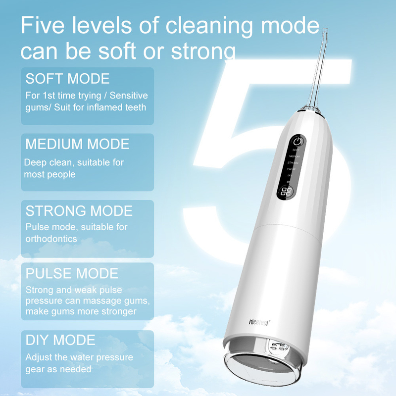 5+ agua de limpiador oral eléctrica de trabajo de los dientes de Irrigator de la higiene oral del chorro de agua 300ml de los modos Ipx7 Pik dental Flosser