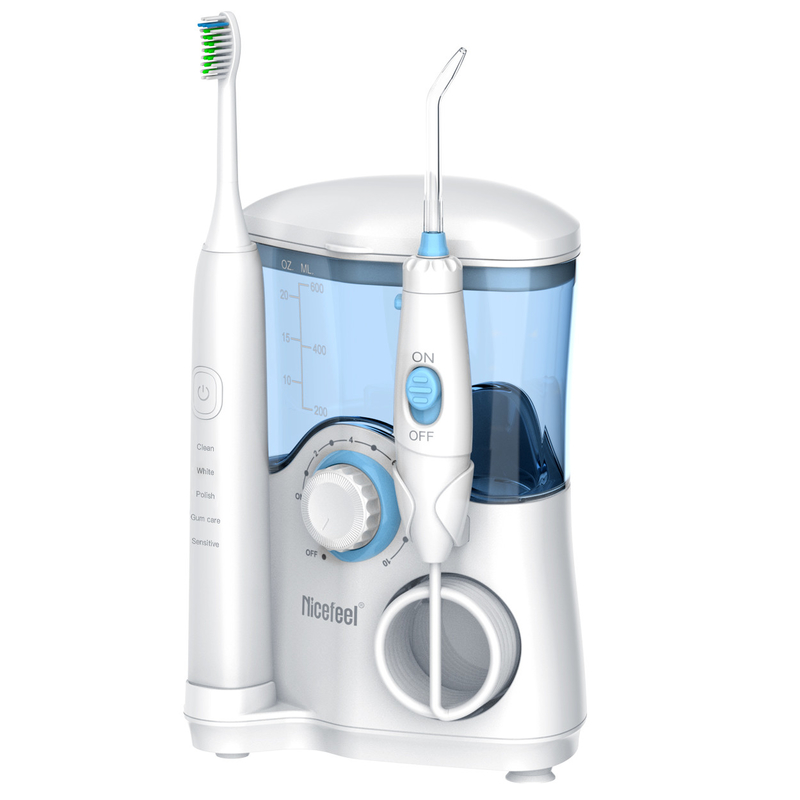 2 en 1 Flosser dental del agua, irrigador oral de la limpieza de los dientes del tanque de agua 600ml