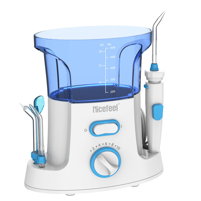 Flosser dental ajustable del agua del ABS 600ml para el azul blanco oral del balneario del uso de la familia