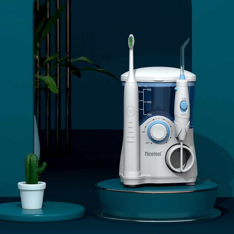 El tanque dental del ABS del OEM del blanco de la familia 600ml de Sonic Toothbrush Water Flosser For de los productos
