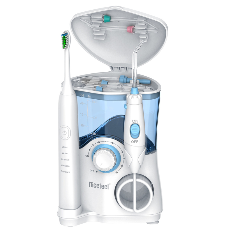 El tanque dental del ABS del OEM del blanco de la familia 600ml de Sonic Toothbrush Water Flosser For de los productos