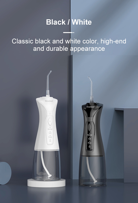 agua sin cuerda Flosser Irrigator oral con pilas del negro 1400mAh