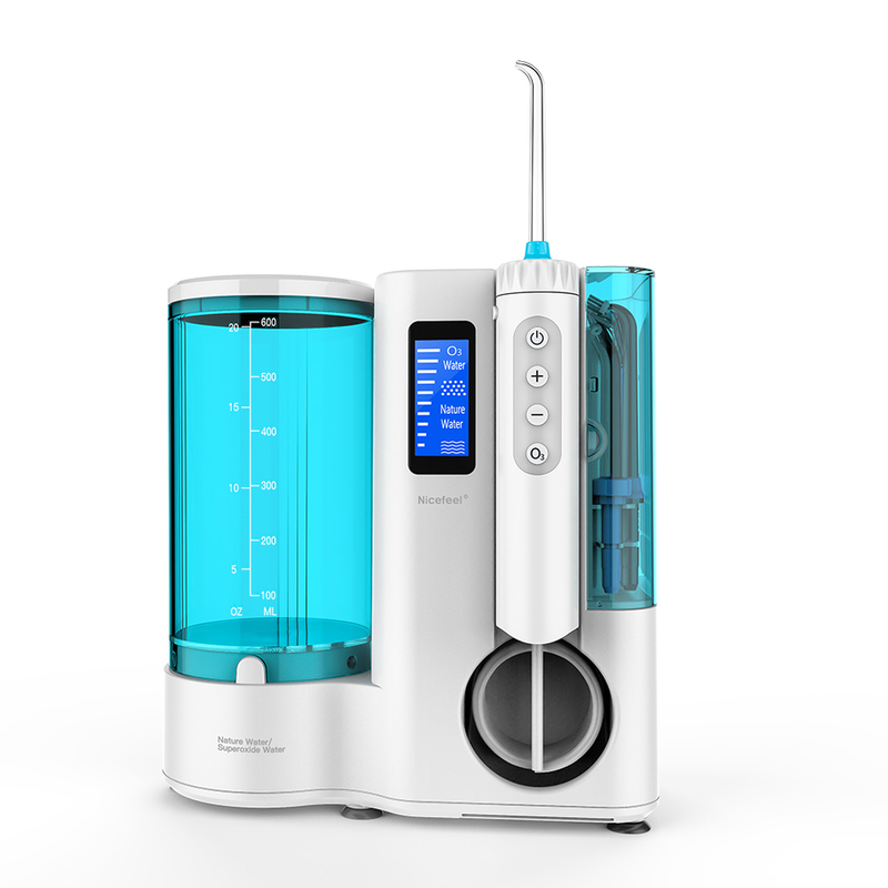 Agua dental oral Flosser 240V de Irrigator del ozono blanco con la luz de alta presión del LED