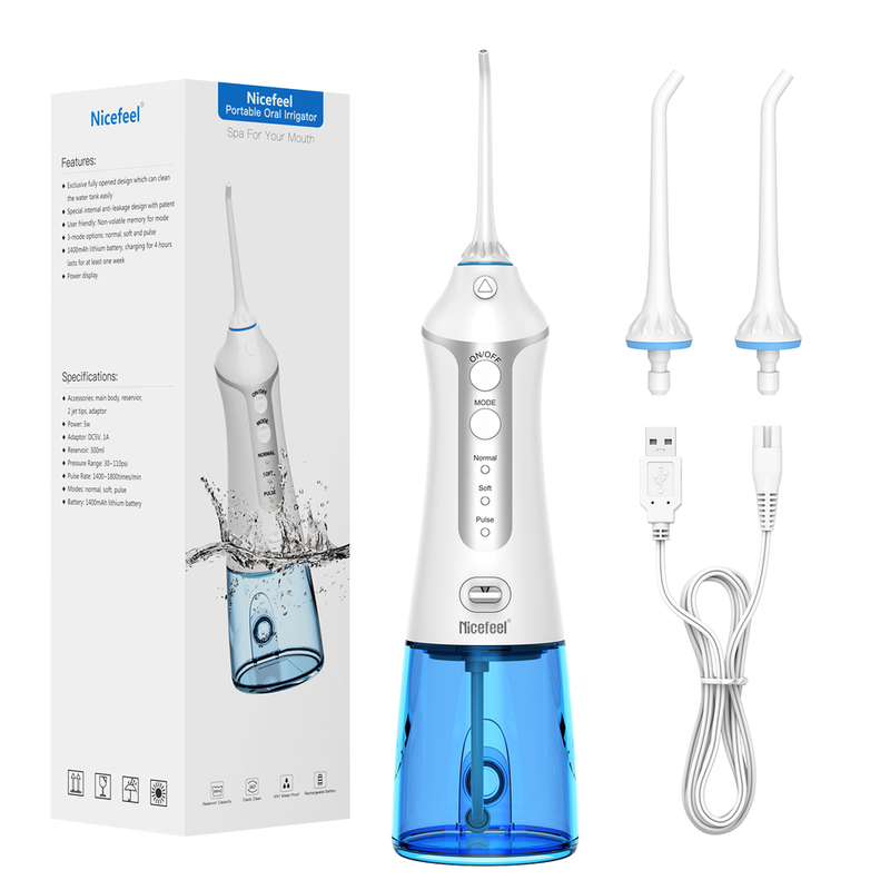 Flosser de agua de bricolaje compacto - 0,3 kg - Frecuencia de pulso 1400-1700 veces / min - 18,5 * 8,5 * 5,5 cm